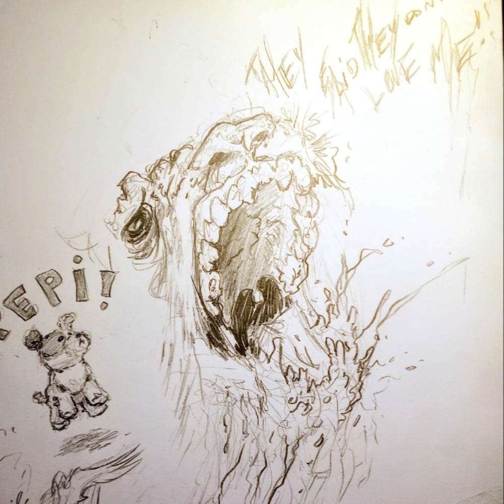 "They Said They Don't Love Me" Crying Dog Drawing by Raven Molisee